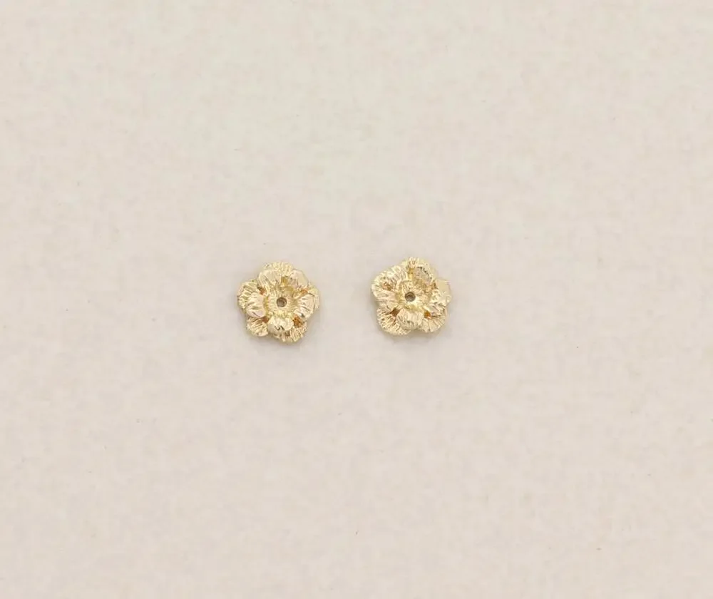 14k Yellow Gold Flower Earring Jackets Only 3/8